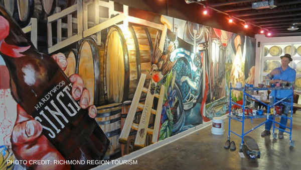Ed Trask with Mural Hardywood